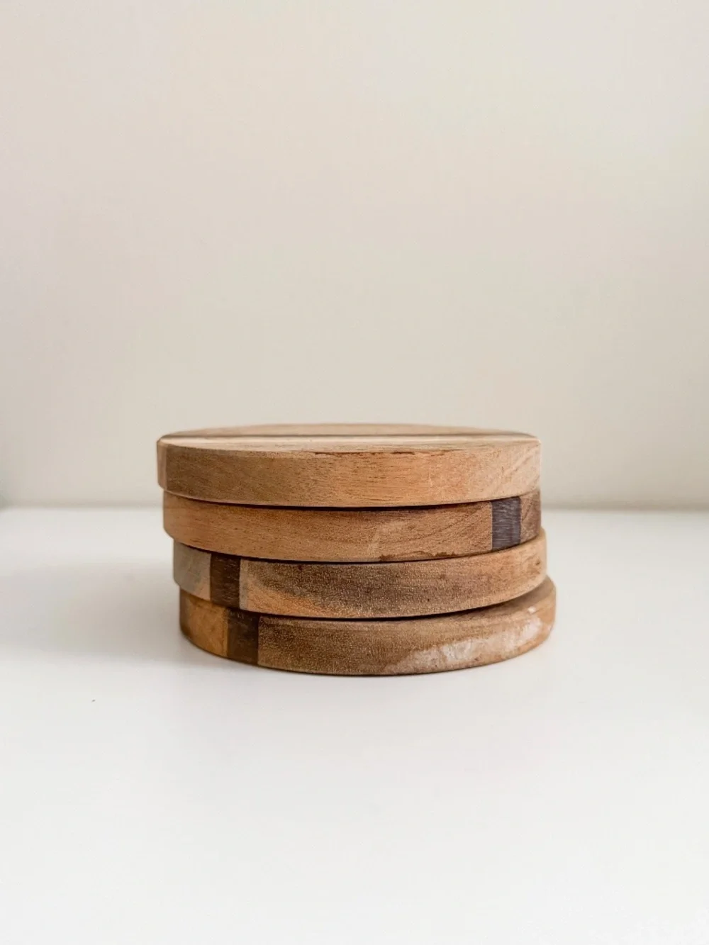 Crate&Barrel Wood and Resin Coasters, Set of 4